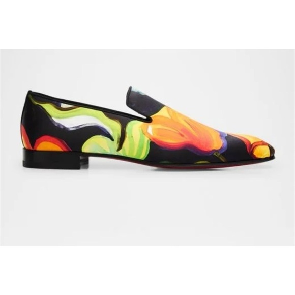 Christian Louboutin Other - Christian Louboutin, dandy, chick floral satin loafers size 45 made Italy